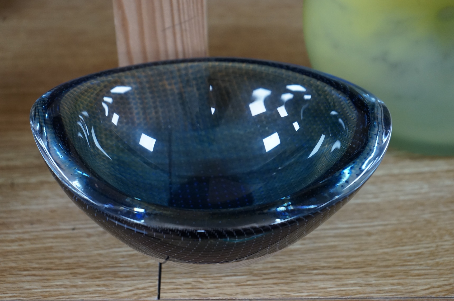 Sven Palmqvist Orrefors kraka bowl and Murano art stem vase, largest 26cm high